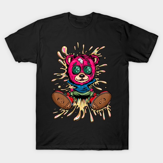 Bear In Honey T-Shirt by adamzworld